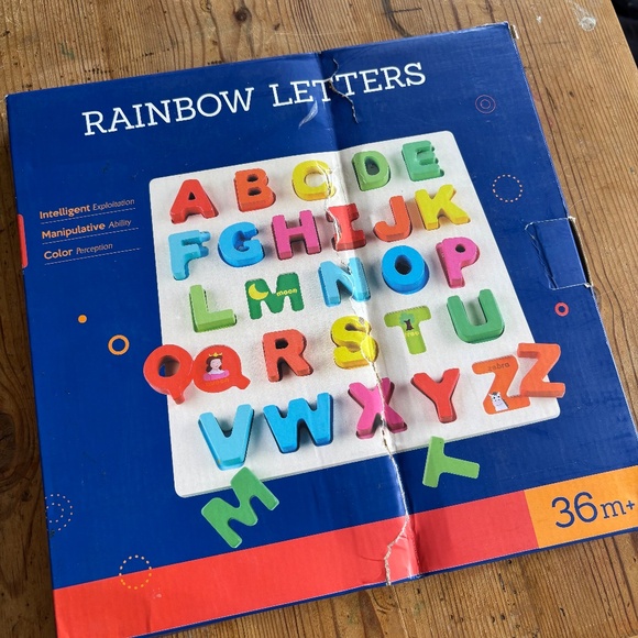 NEW, Coogam, Wooden Alphabet Puzzle, Letters Peg Board ABC Blocks, Montessori - Picture 2 of 10